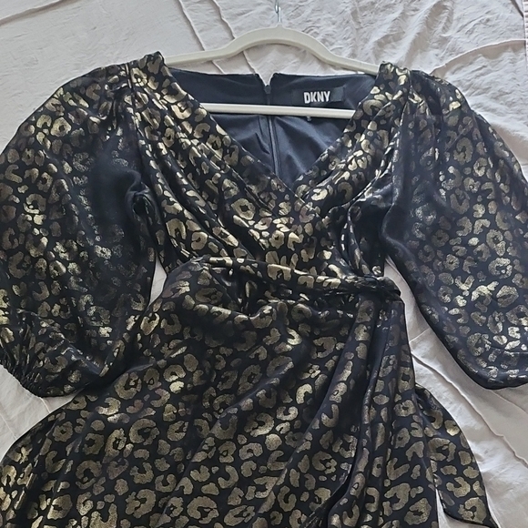 DKNY Black and Gold Long Sleeve Dress - Picture 4 of 4